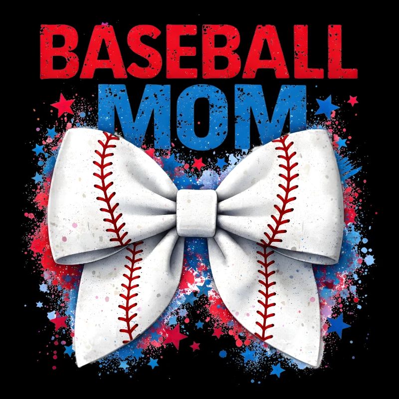 Vibrant Baseball Bow Mom Cute Game Day Aesthetic