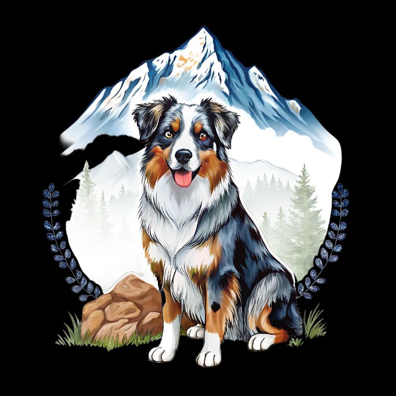 Aussie Hund Landschaft Natur Illustration
