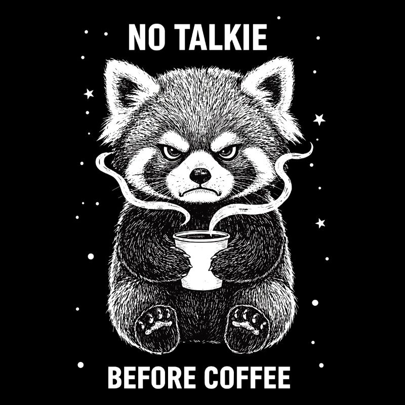 Pas de conversation devant le panda roux amateur de café