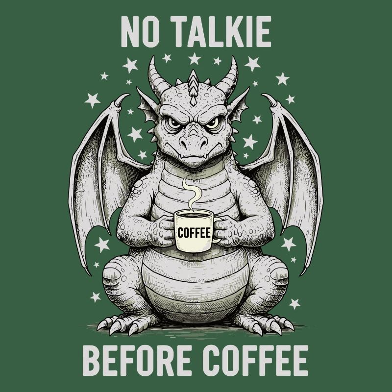 No Conversation Before Coffee Lover Dragon