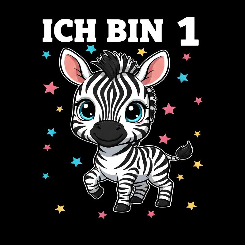 Ich bin 1 - Süßes Zebra zum 1. Geburtstag