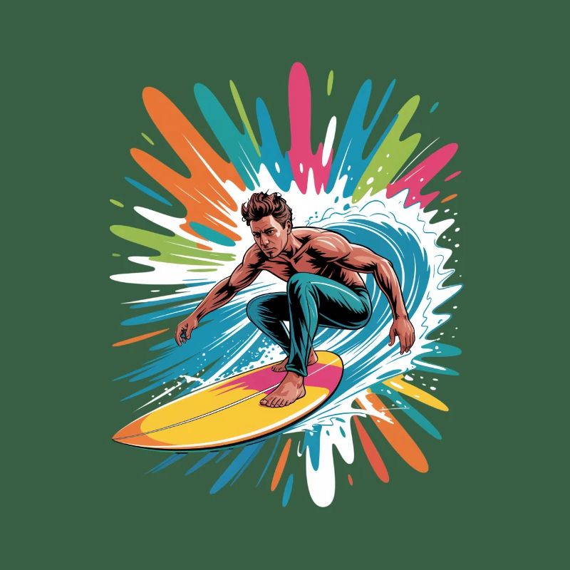 Bunter Surfer Wasserfarben Spritzer Graffiti