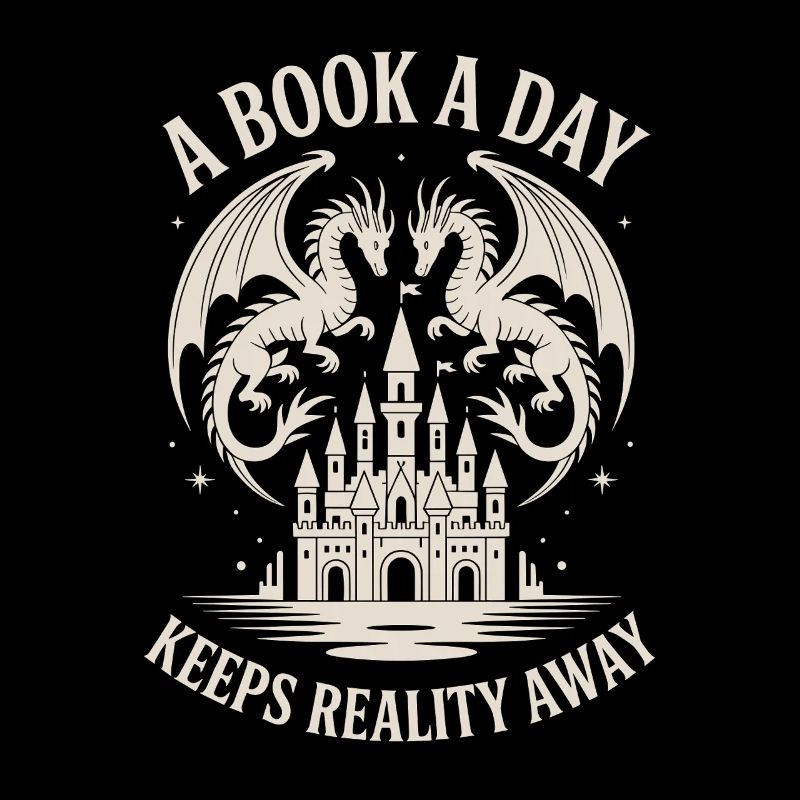 Dragon Fantasy Book Reader Funny Reading Nerd