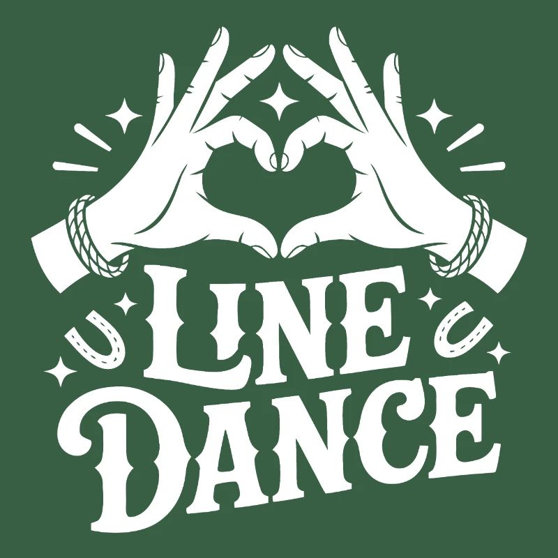 Graphique de la main en forme de cœur LineDance
