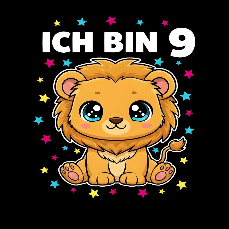 Ich bin 9 - Süßes Löwe zum 9. Geburtstag