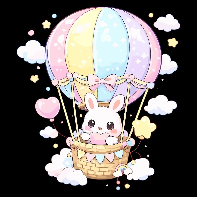 Ballon de lapin pastel dans le ciel