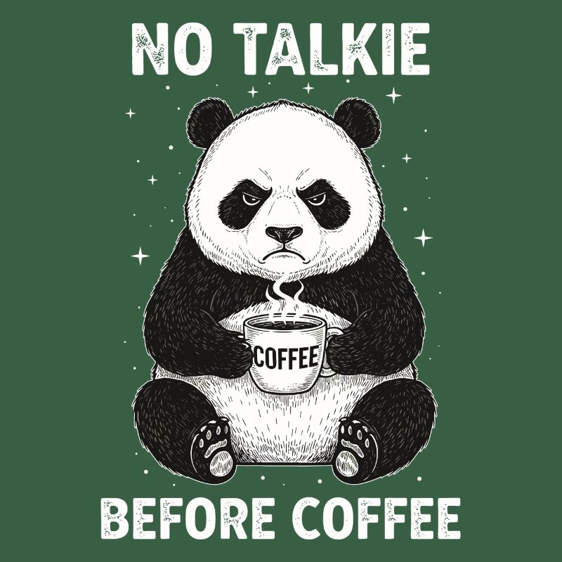 Pas de conversation devant un panda amateur de café