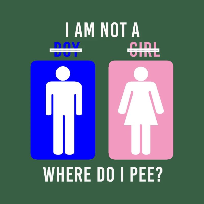 Non-Binary Where Do I Pee Gender Identity Graphic