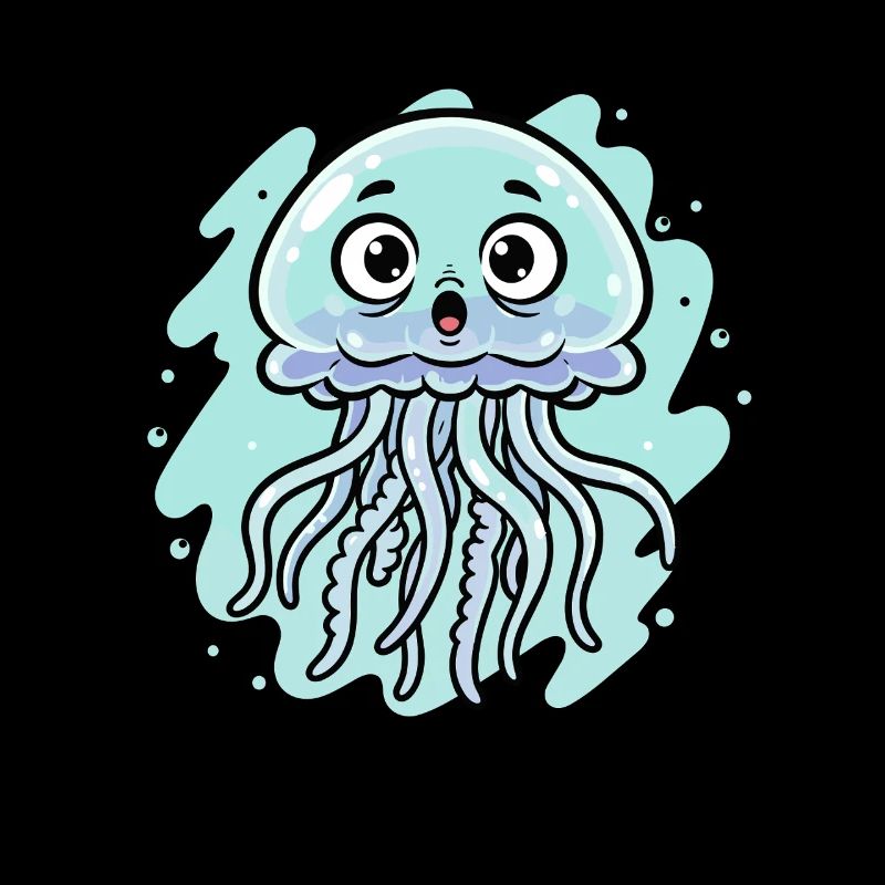 Dessin animé câlin de méduses de mer