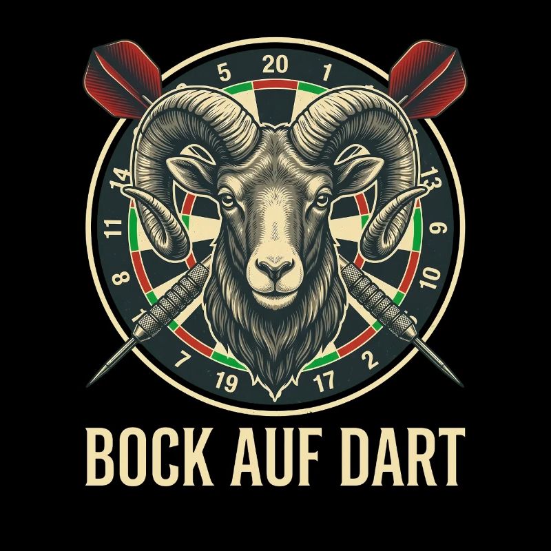Bock auf Dart Widder Dartscheibe Dartspieler