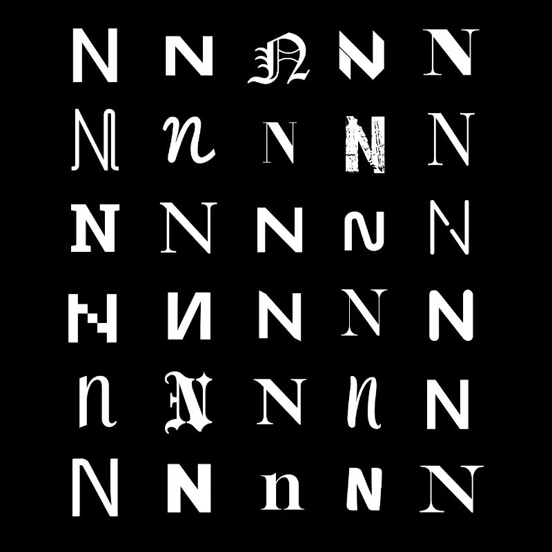 N Glyph Mosaic: Varied Typefaces