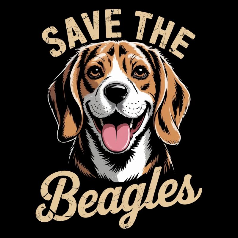 Save the Beagles Dog Portrait Tee