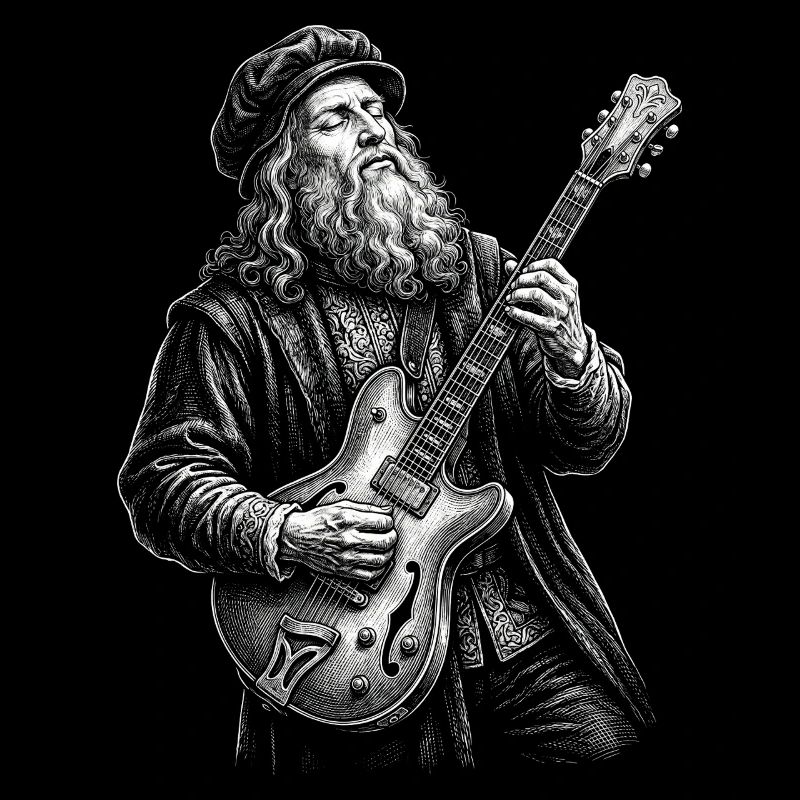 Leonardo Da Vinci plays guitar