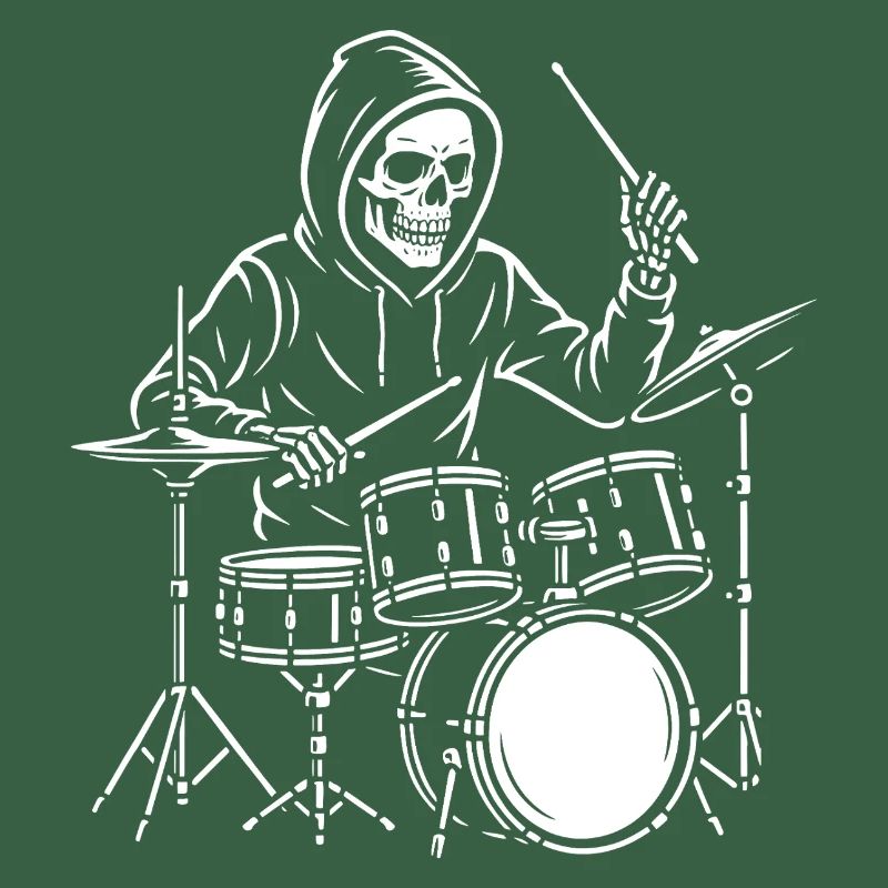 Grim Reaper plays drums