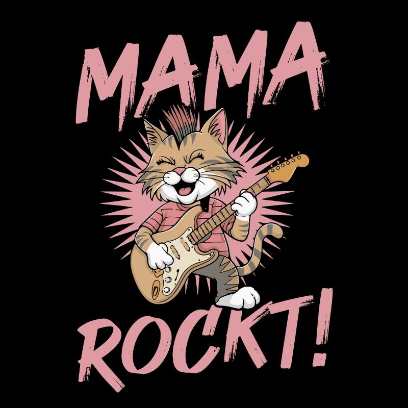 Katze Mutter Kater Coole Rocker Mama