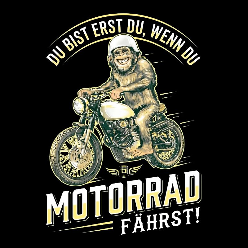 Lustiger Affe Motorrad Biker Spruch Retro
