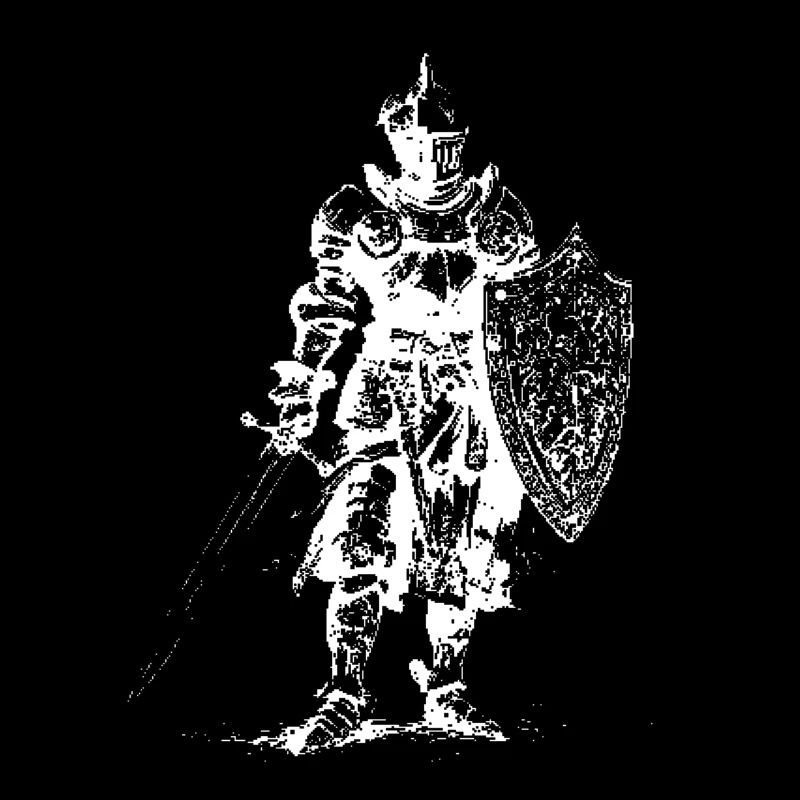 Eisenritter-Silhouette auf dem Schild