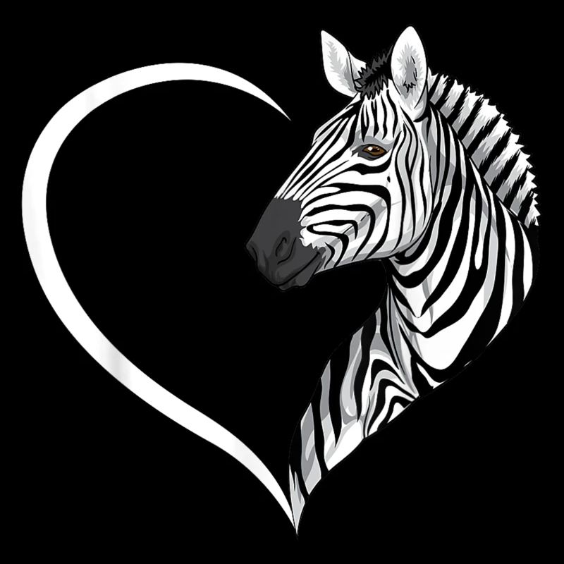 Zebra Heart Silhouette