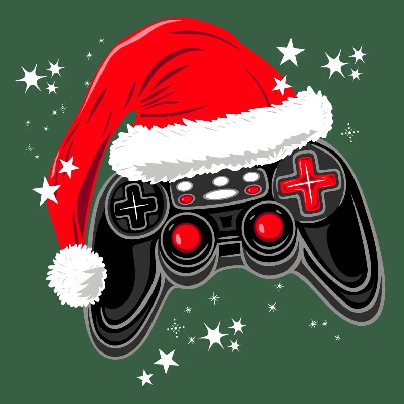 Gaming-Controller mit Weihnachtsmütze