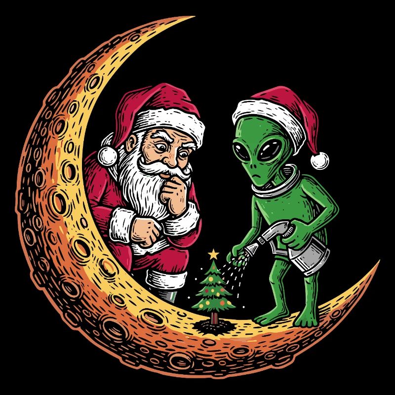 Alien Santa Lune Noël