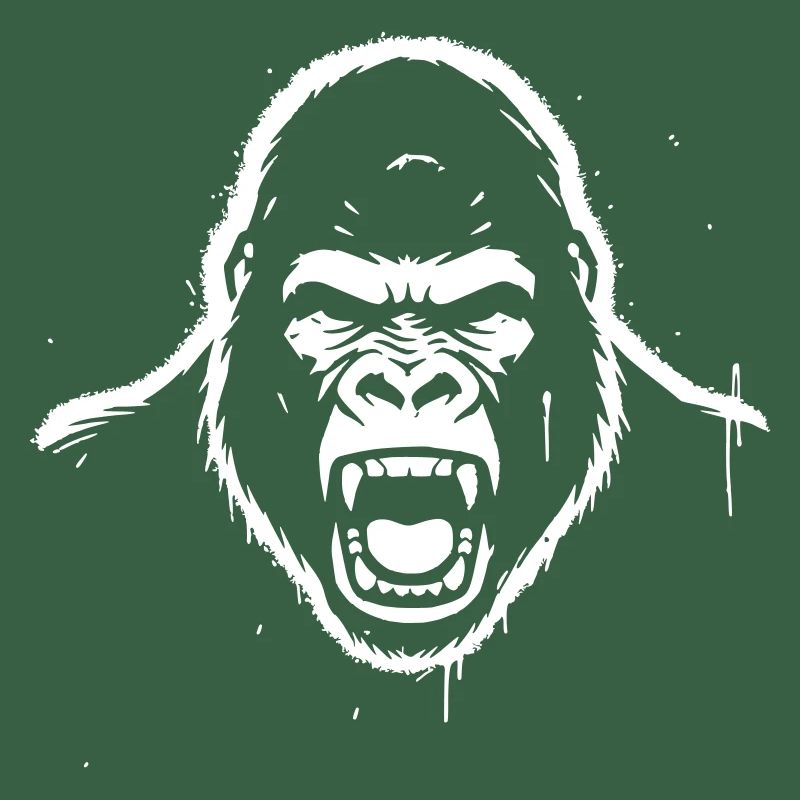 Furious Gorilla Stencil Grunge vector_path12