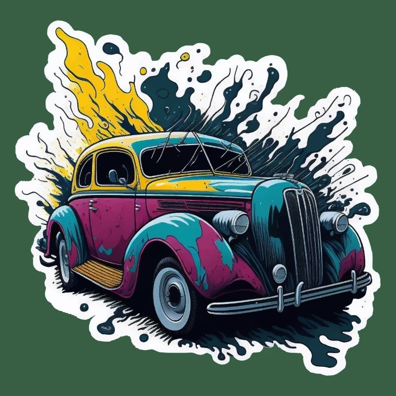 Farbiger Oldtimer Spritzer