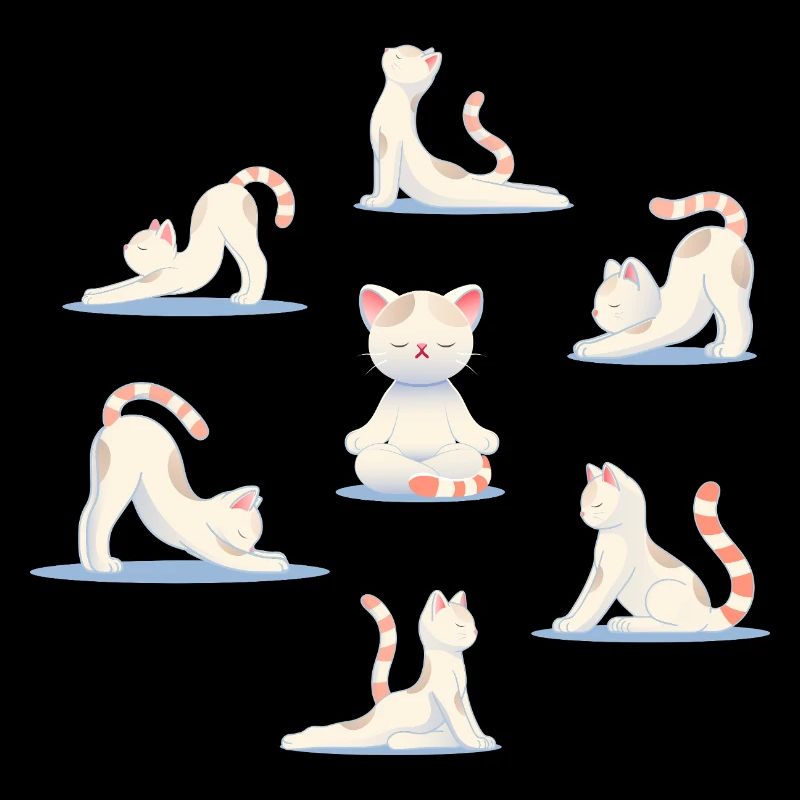 Chat dans les poses de yoga – Relaxation et pleine conscience