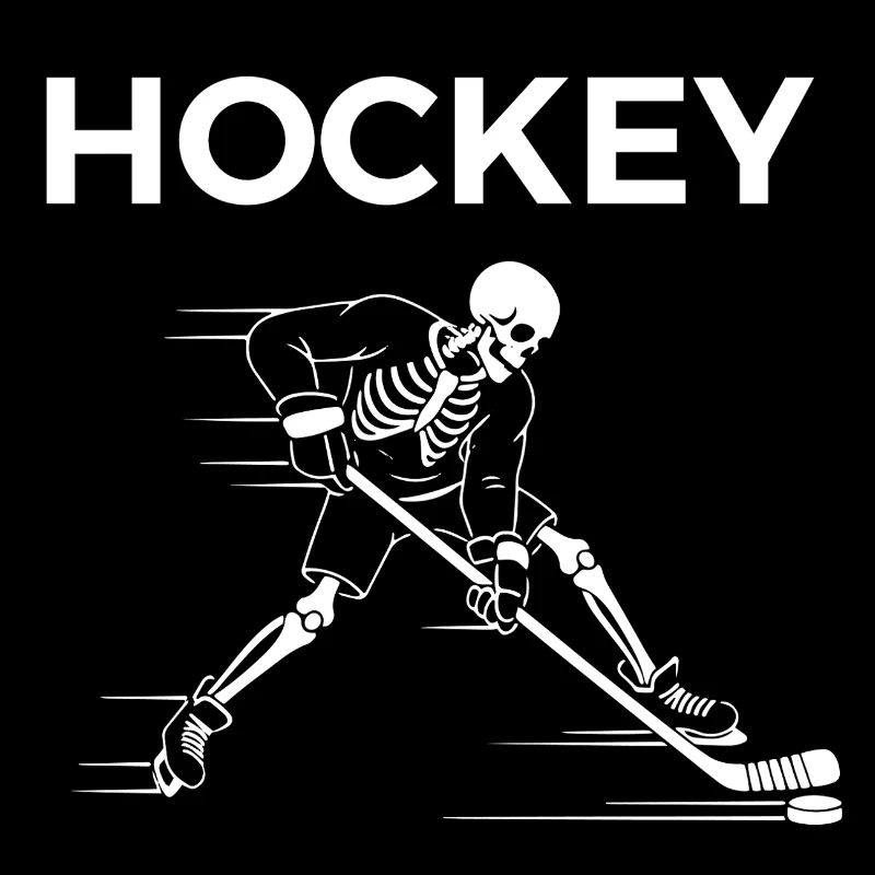 Skeleton plays Hockey 
