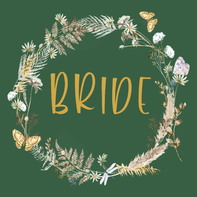 Team Bride! Boho wreath, customizable