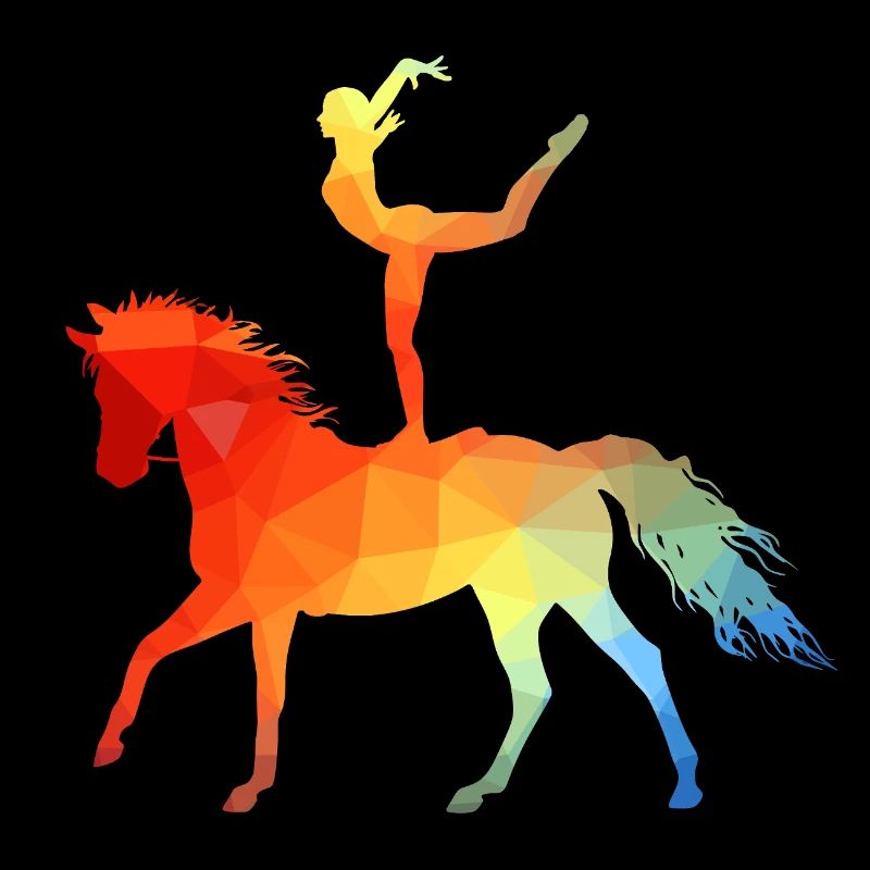 Acrobaties de saut Cheval d’équitation coloré