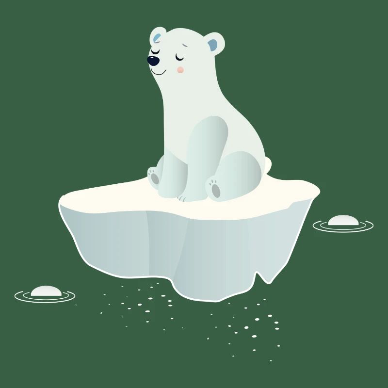 Träumender Eisbär auf einer Eisscholle