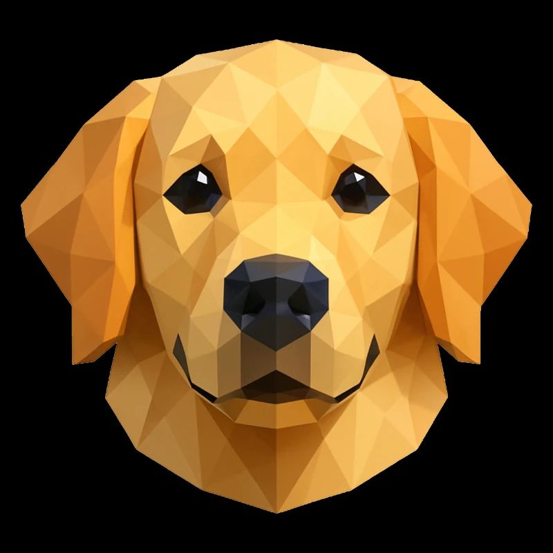Polygone Golden Retriever Conception géométrique pour chien