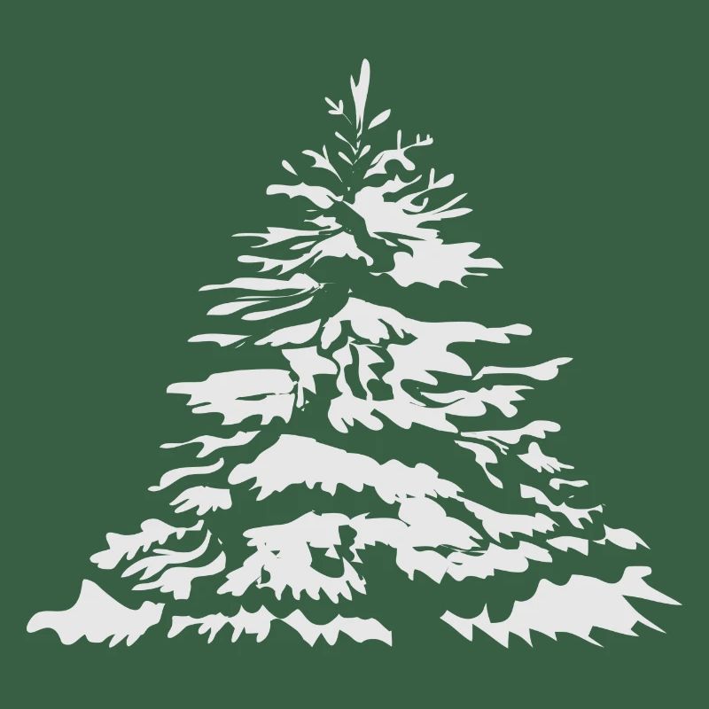 schneebedeckter Christbaum oder Tannenbaum