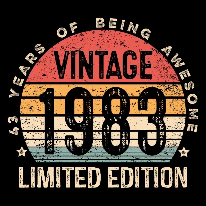 Retro 1983 Vintage Limited Edition 43rd Birthday