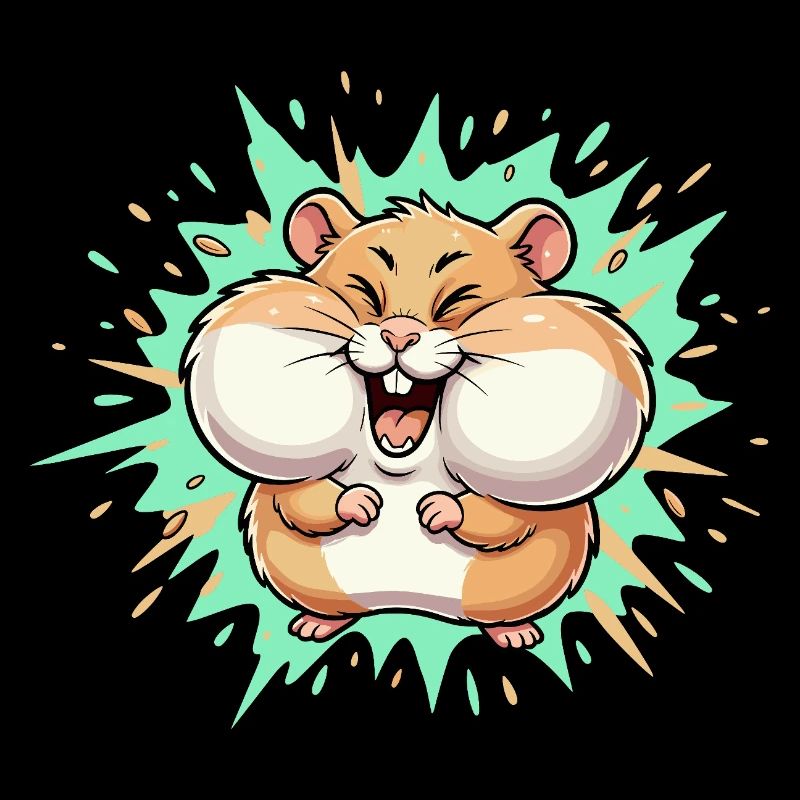 Cuddly happy hamster laugh kick