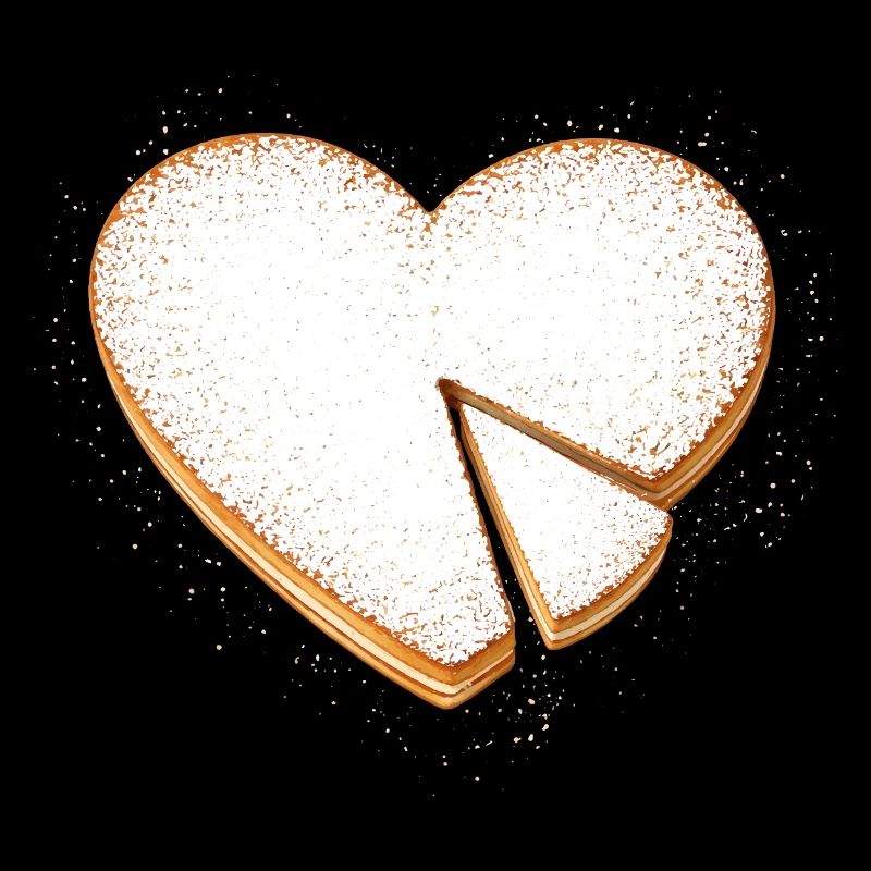 Gâteau en forme de cœur avec illustration de sucre glace