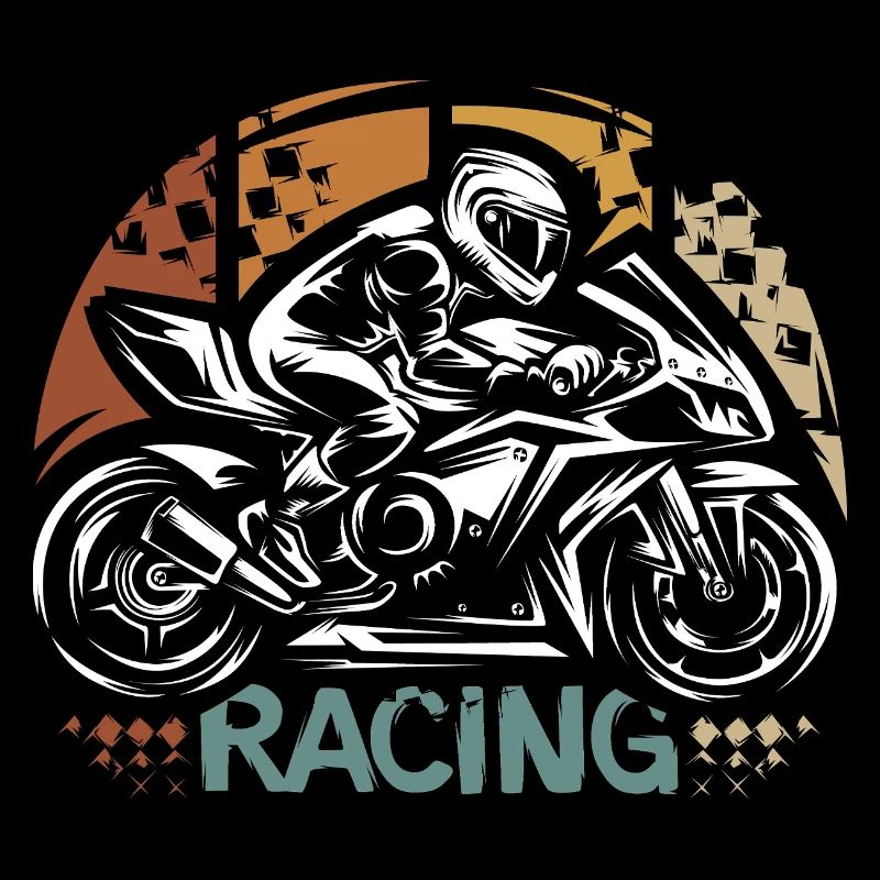 Motorrad Racing Design – Retro Rennfahrer
