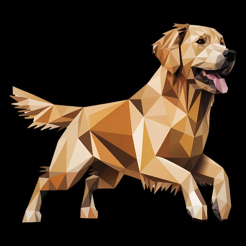 Golden Retriever - Cool Low Poly  Logo