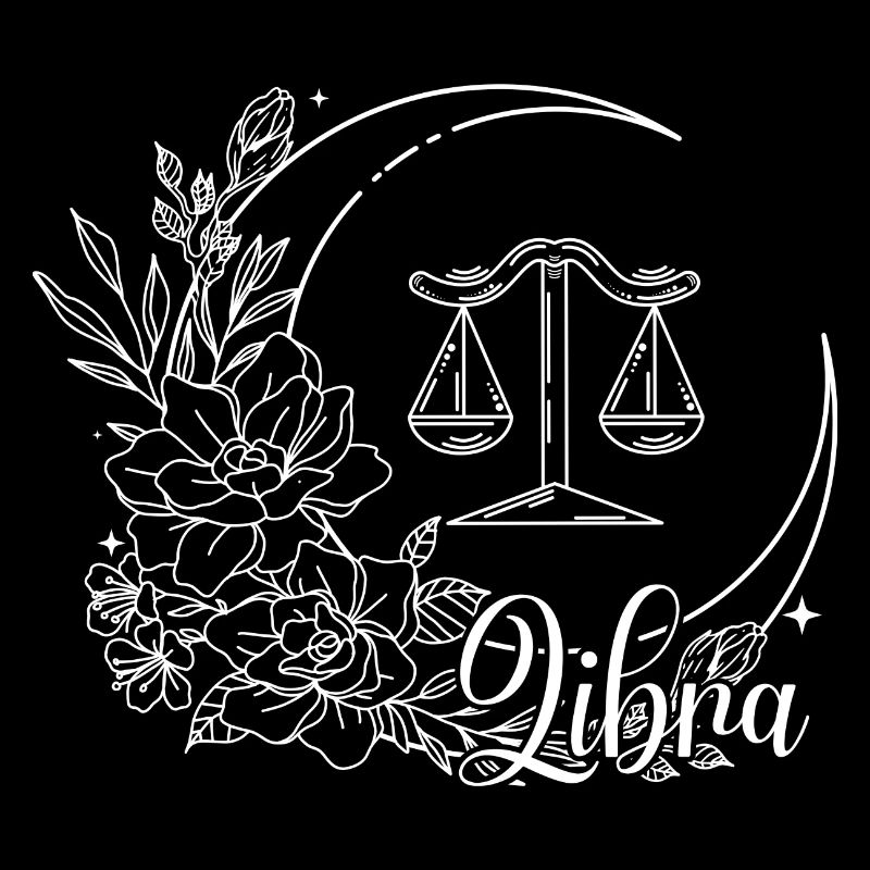Libra Floral Zodiac Emblem