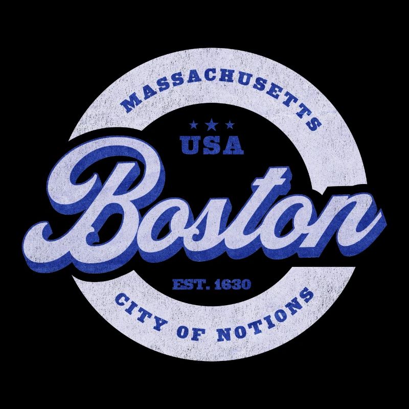 Badge de cercle de lettrage de Boston