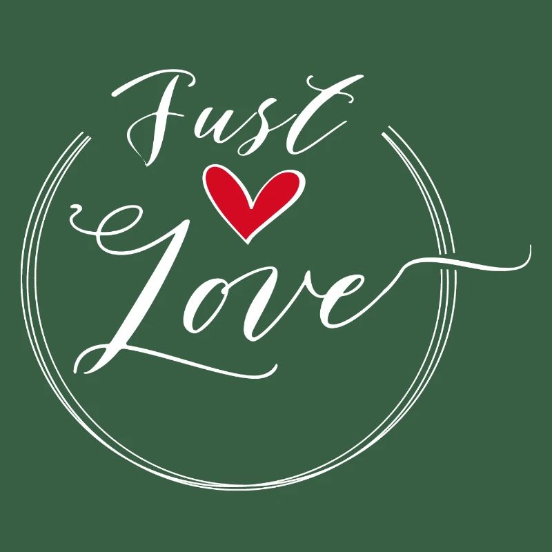 Just Love Heart Scripted Circle