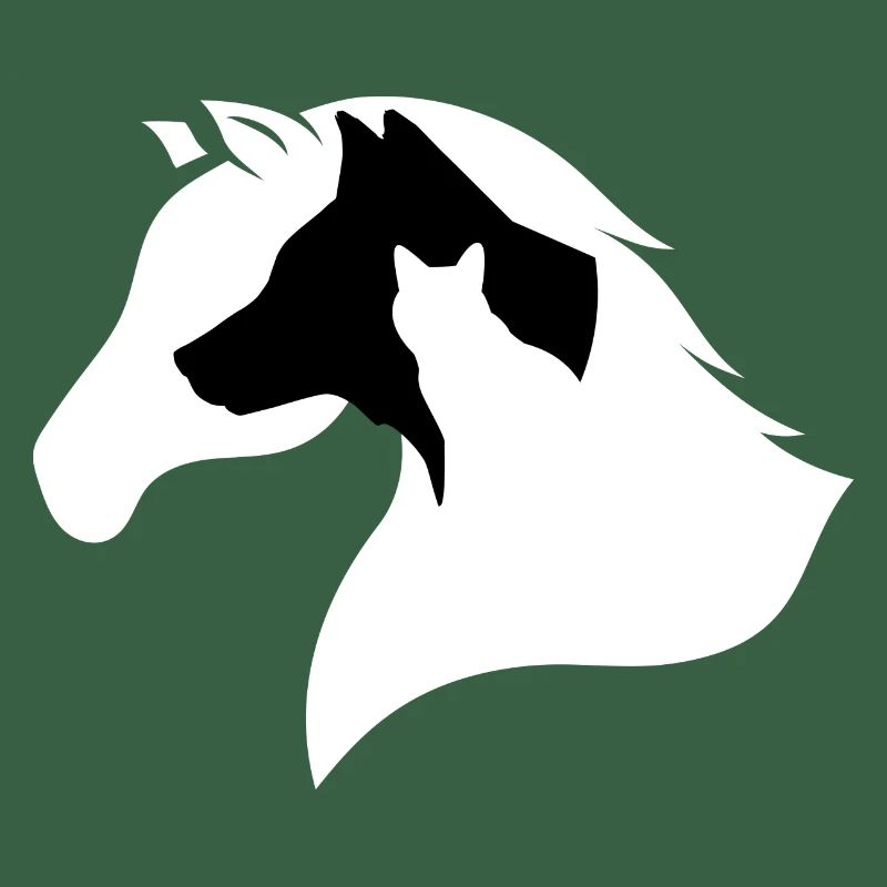 Silhouette De Cheval, Chien, Chat