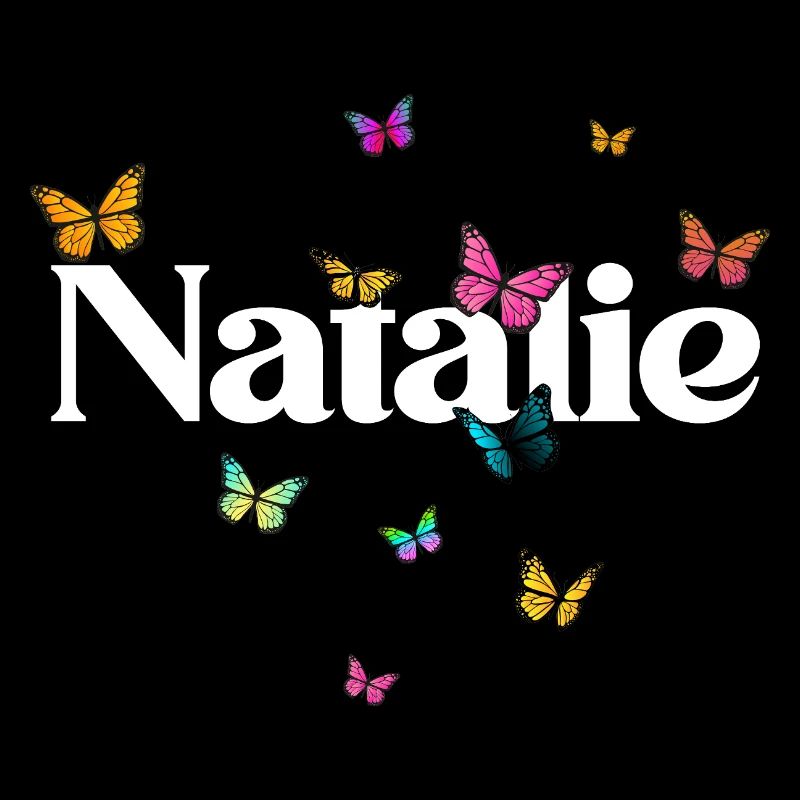 Schöner Mädchenname mit Schmetterlingen NATALIE