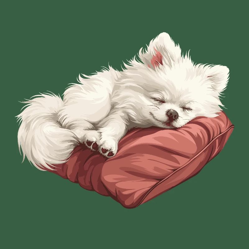 Sleeping Spitz puppy