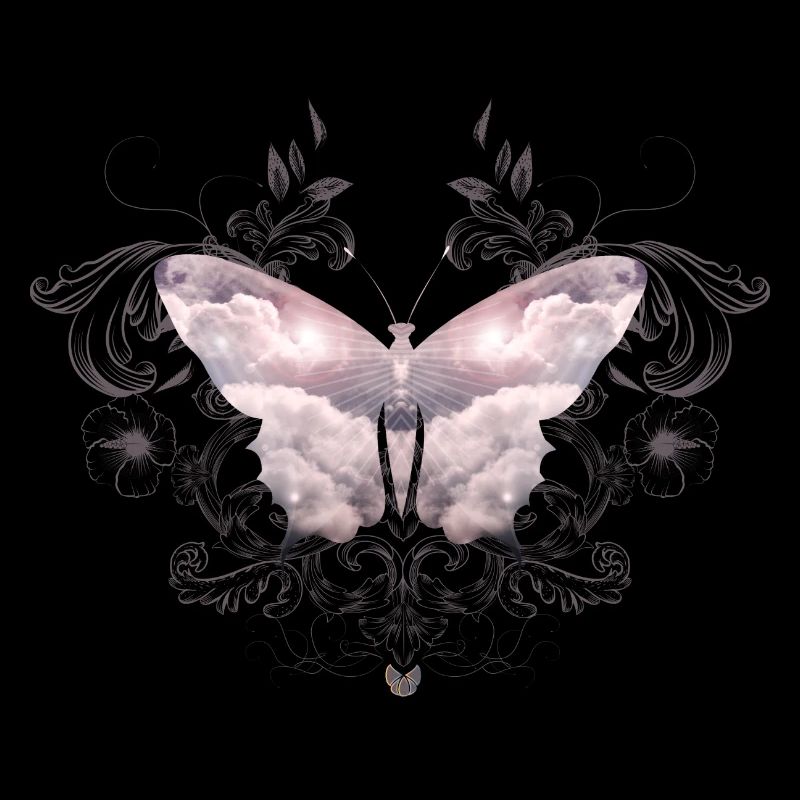 Un papillon céleste de nuages délicats