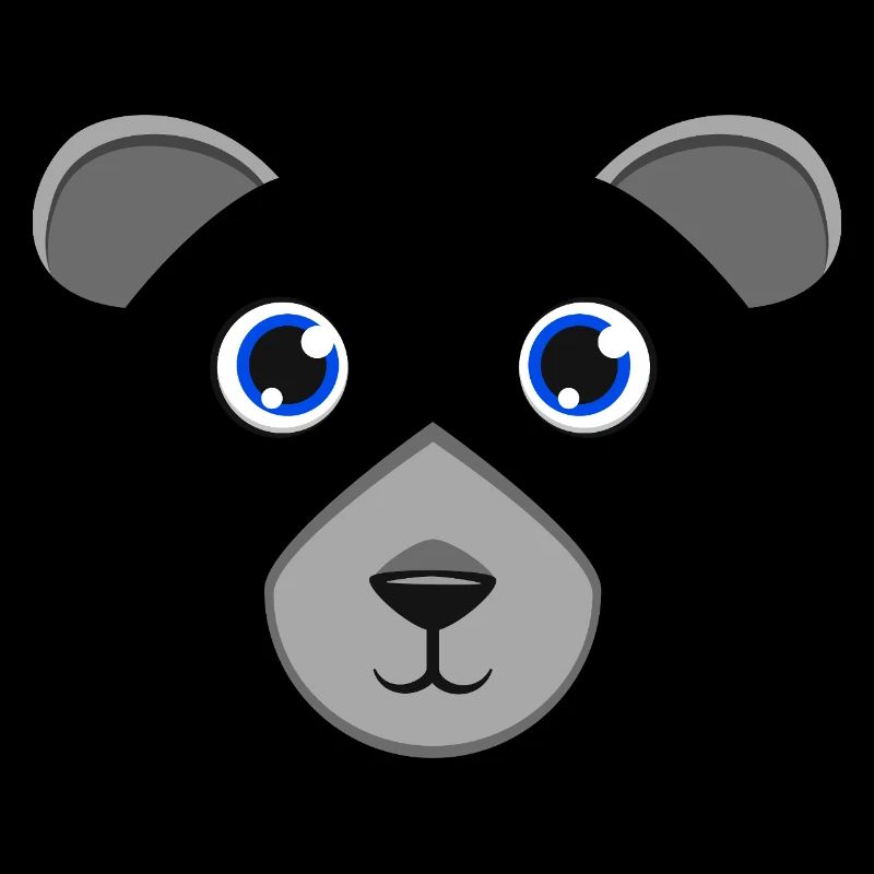 Cute Cartoon Polar Bear Face Blue Eyes Arctic Anim