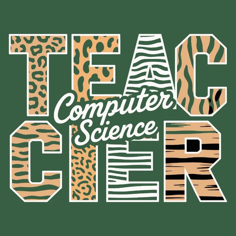 Computer Science Teacher Animal Pattern Style