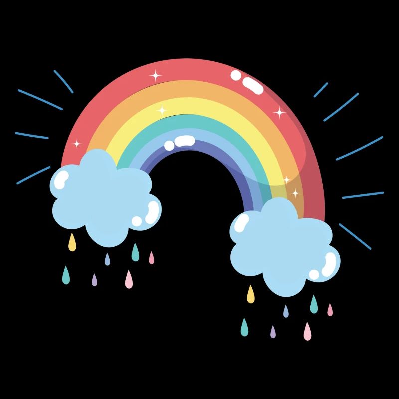 Arc de nuage de pluie arc-en-ciel pastel