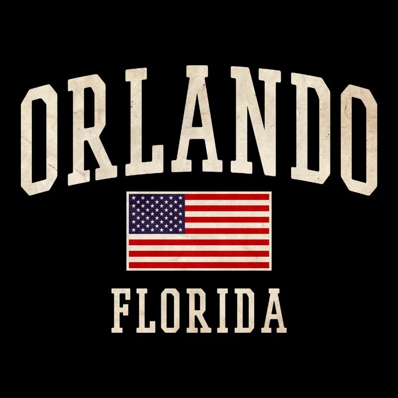Design du drapeau vintage à Orlando, Floride,