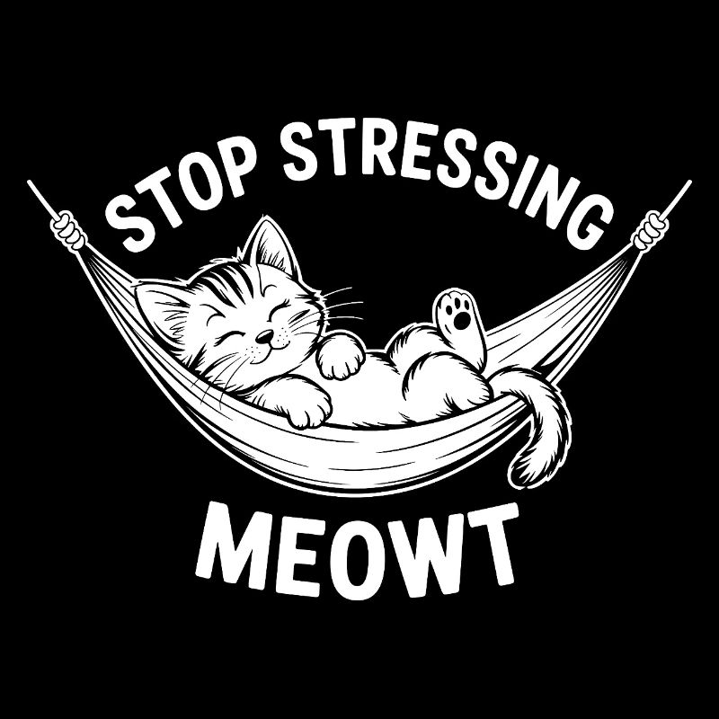 Stop Stressing Meowt Relaxed Cat Hammock Quote